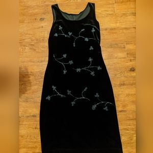 Gorgeous 90's beaded velvet dress